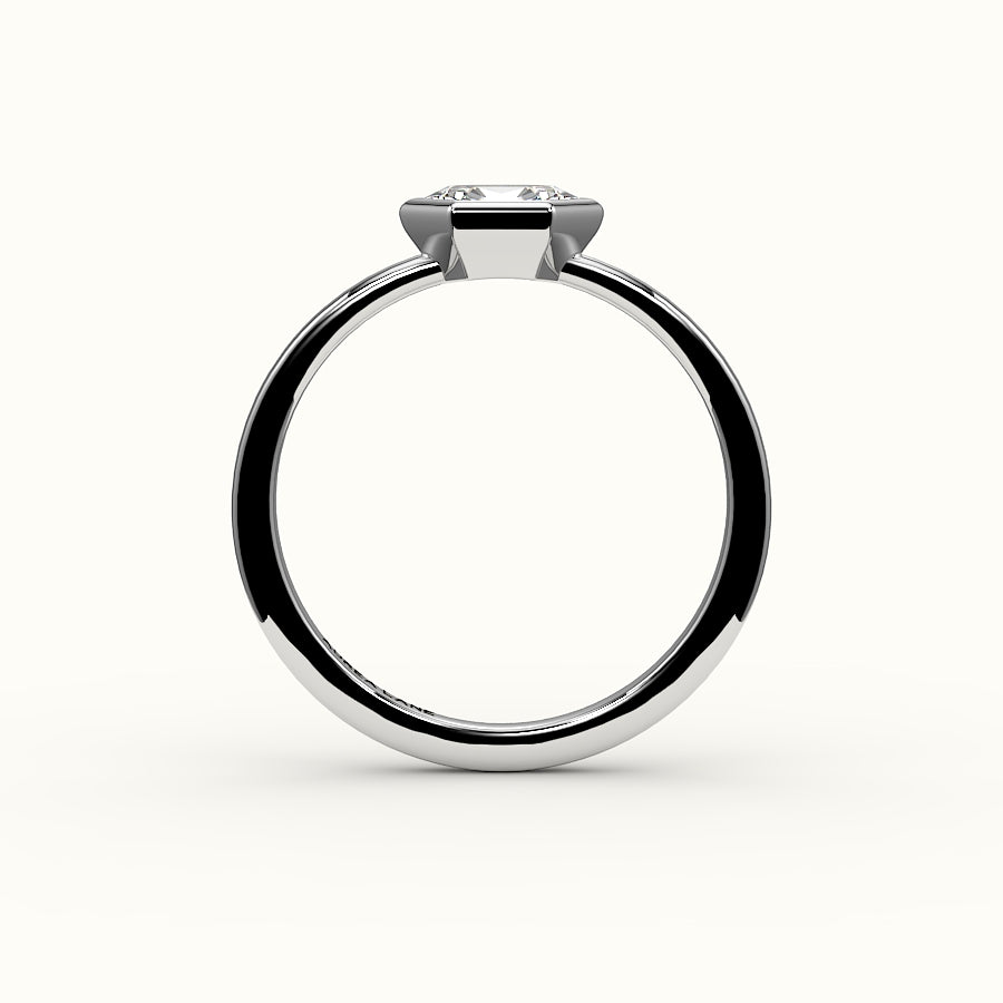 East-West Hexagon Cut Bezel Ring Setting