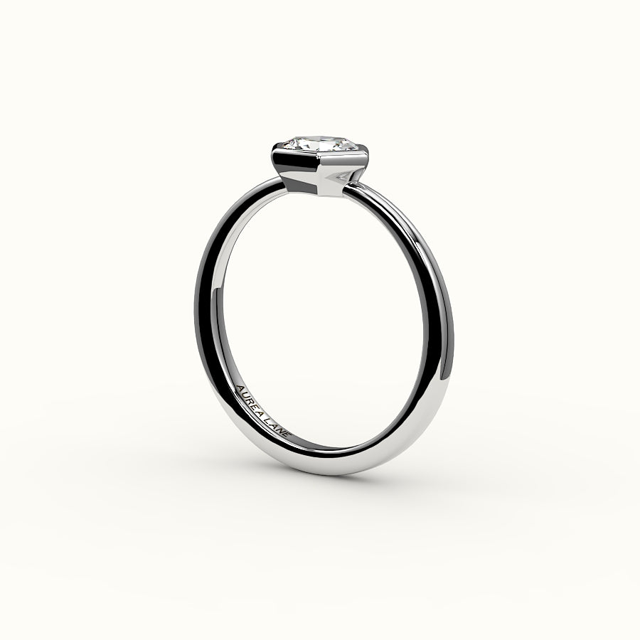 East-West Hexagon Cut Bezel Ring Setting