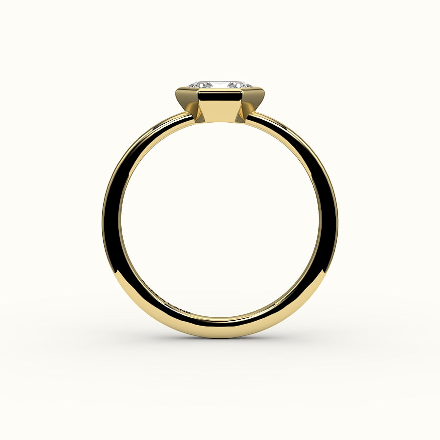 East-West Hexagon Cut Bezel Ring Setting