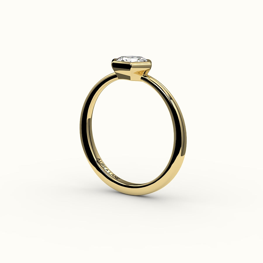 East-West Hexagon Cut Bezel Ring Setting