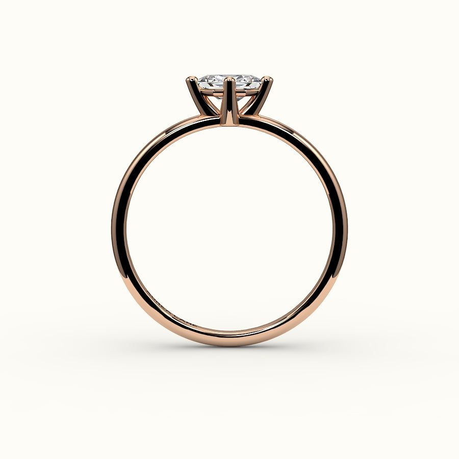 East-West Hexagon Cut Solitaire Ring Setting
