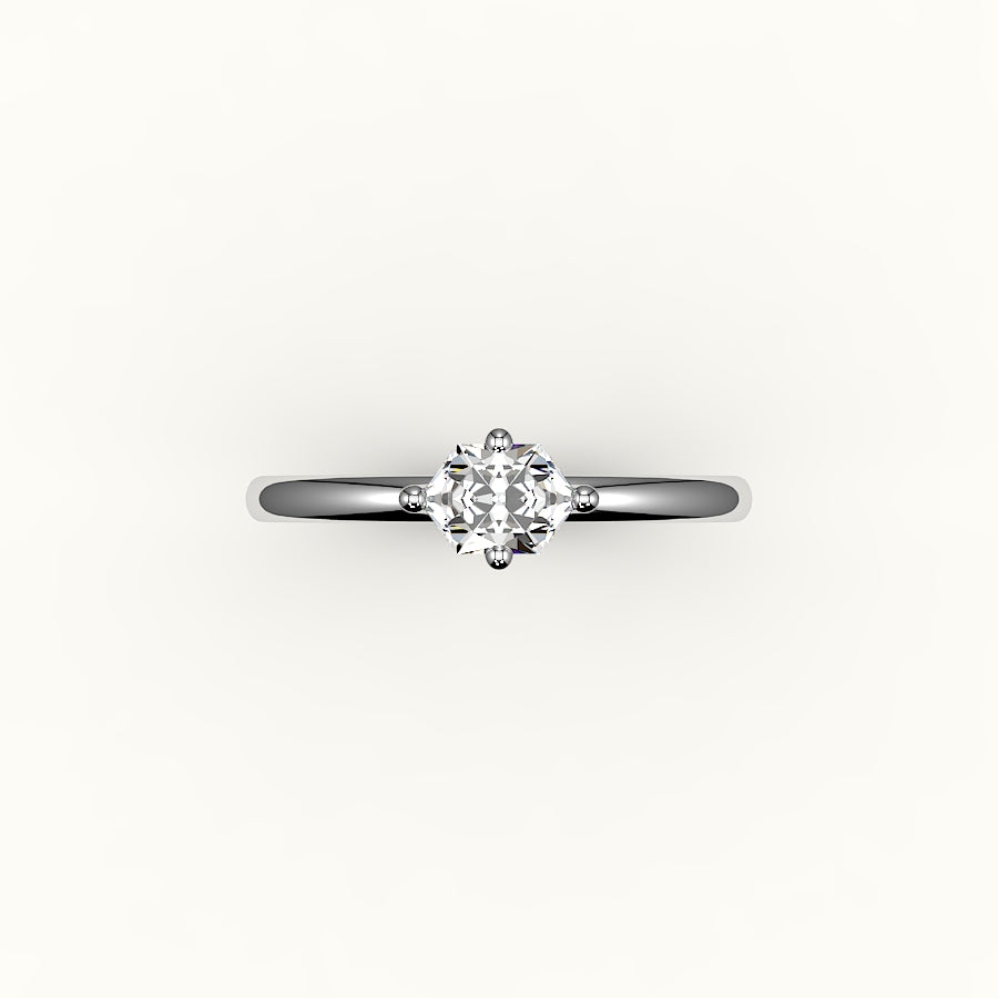 East-West Hexagon Cut Solitaire Ring Setting