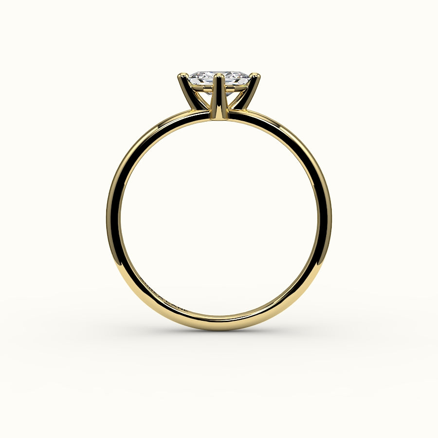 East-West Hexagon Cut Solitaire Ring Setting