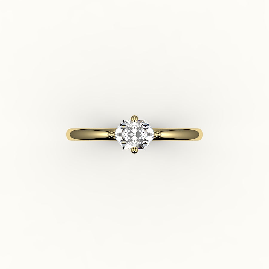 East-West Hexagon Cut Solitaire Ring Setting