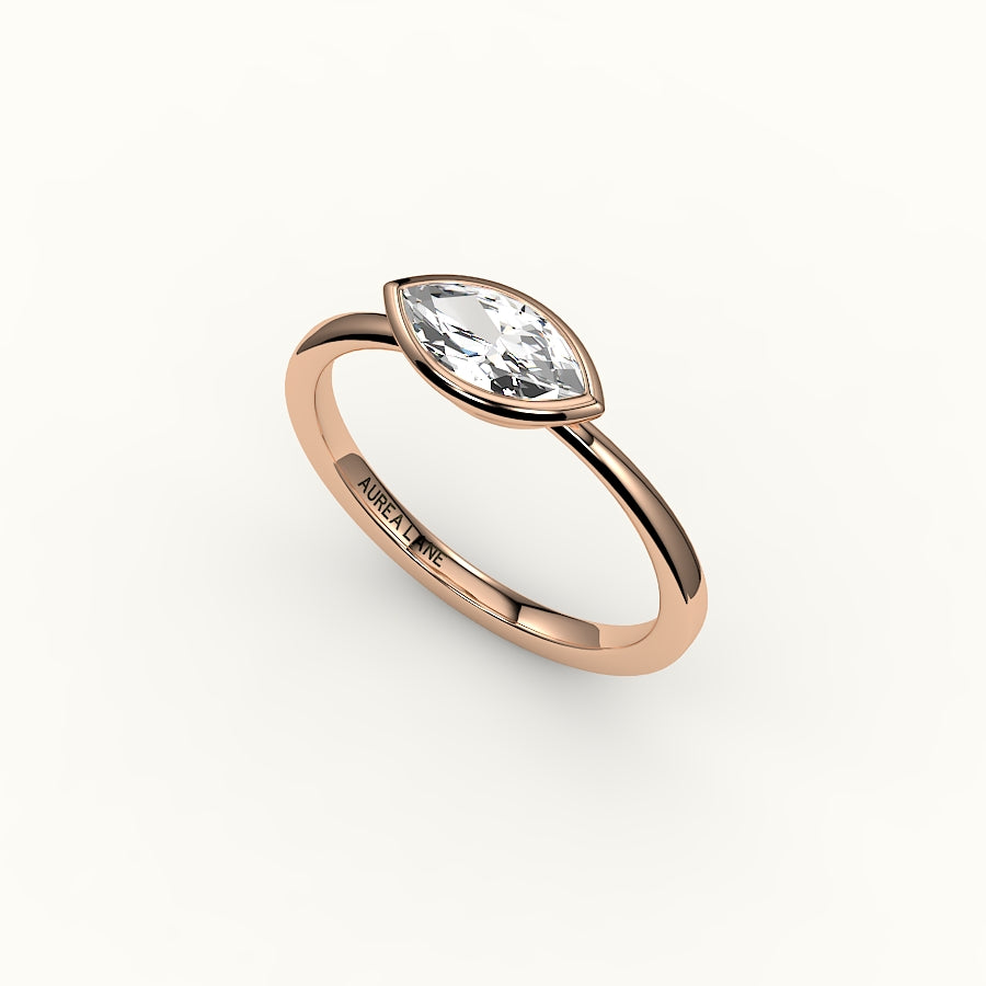 East-West Marquise Cut Bezel Ring Setting