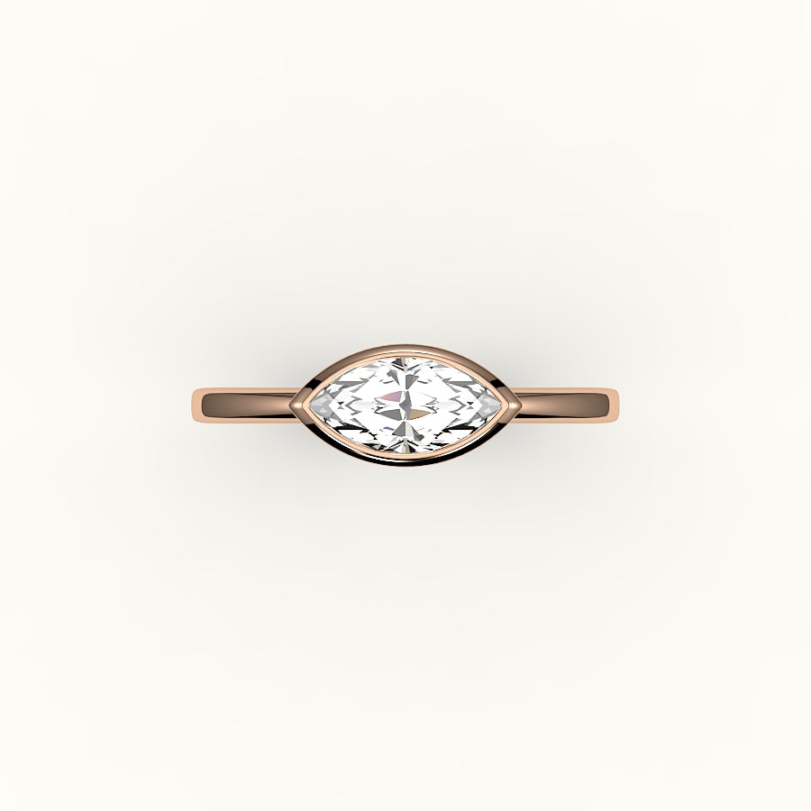 East-West Marquise Cut Bezel Ring Setting