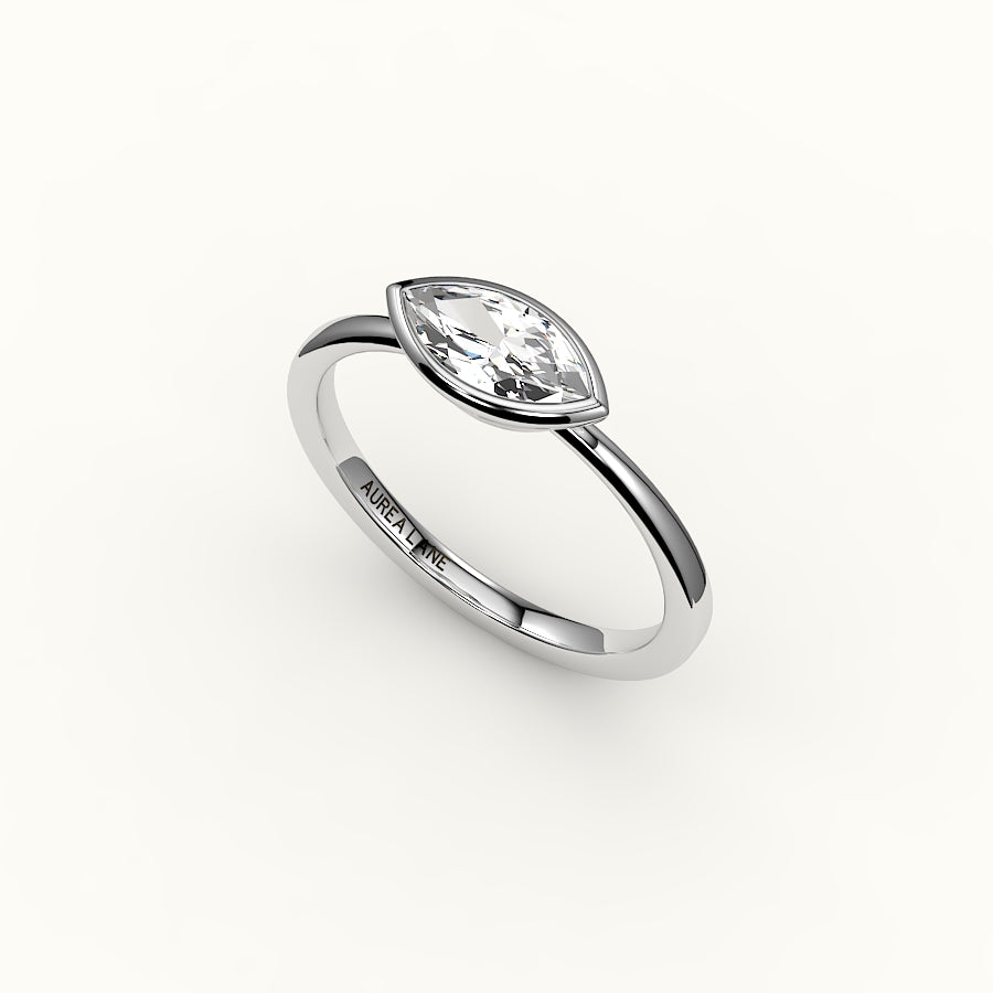 East-West Marquise Cut Bezel Ring Setting