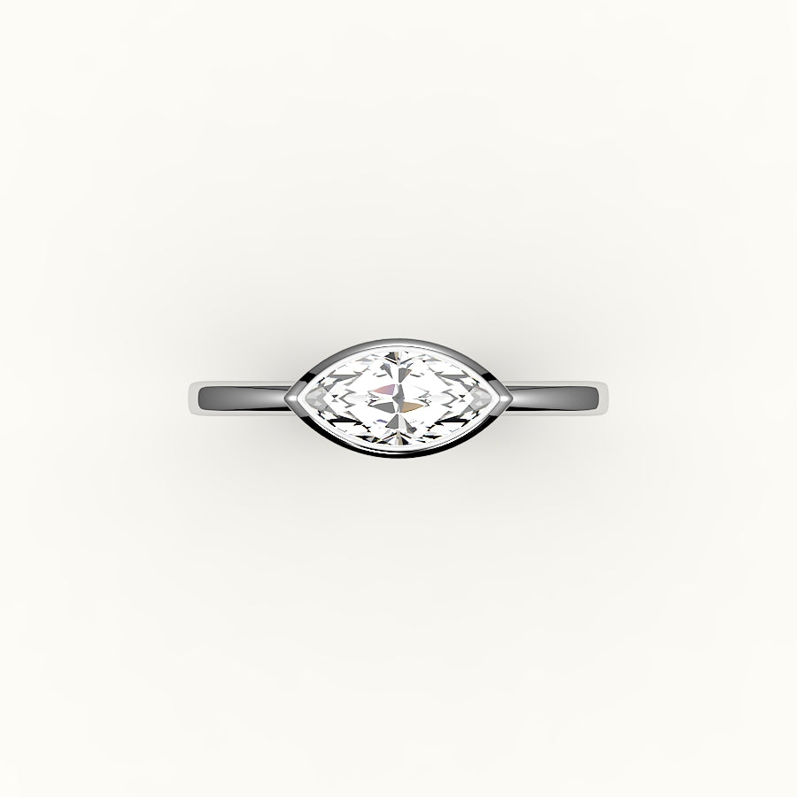 East-West Marquise Cut Bezel Ring Setting
