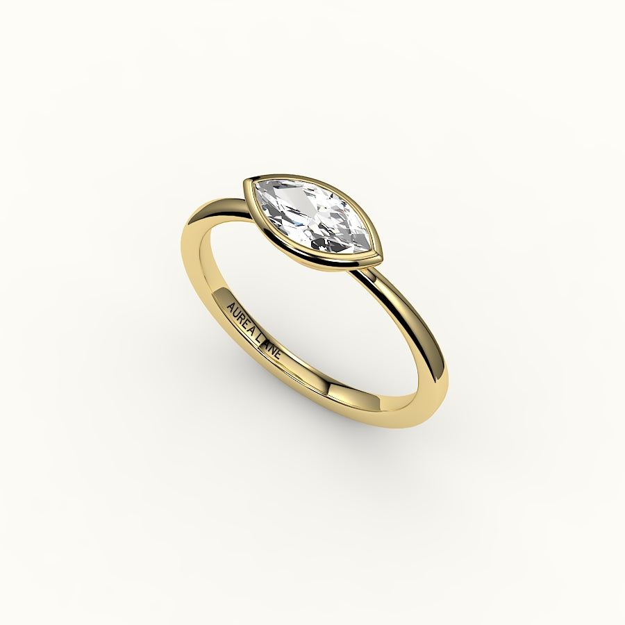 East-West Marquise Cut Bezel Ring Setting