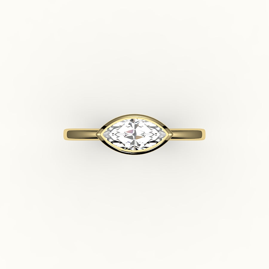 East-West Marquise Cut Bezel Ring Setting