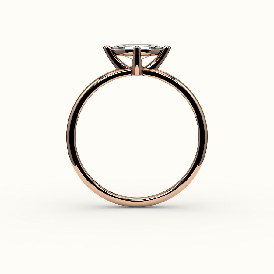 East-West Marquise Cut Solitaire Ring Setting