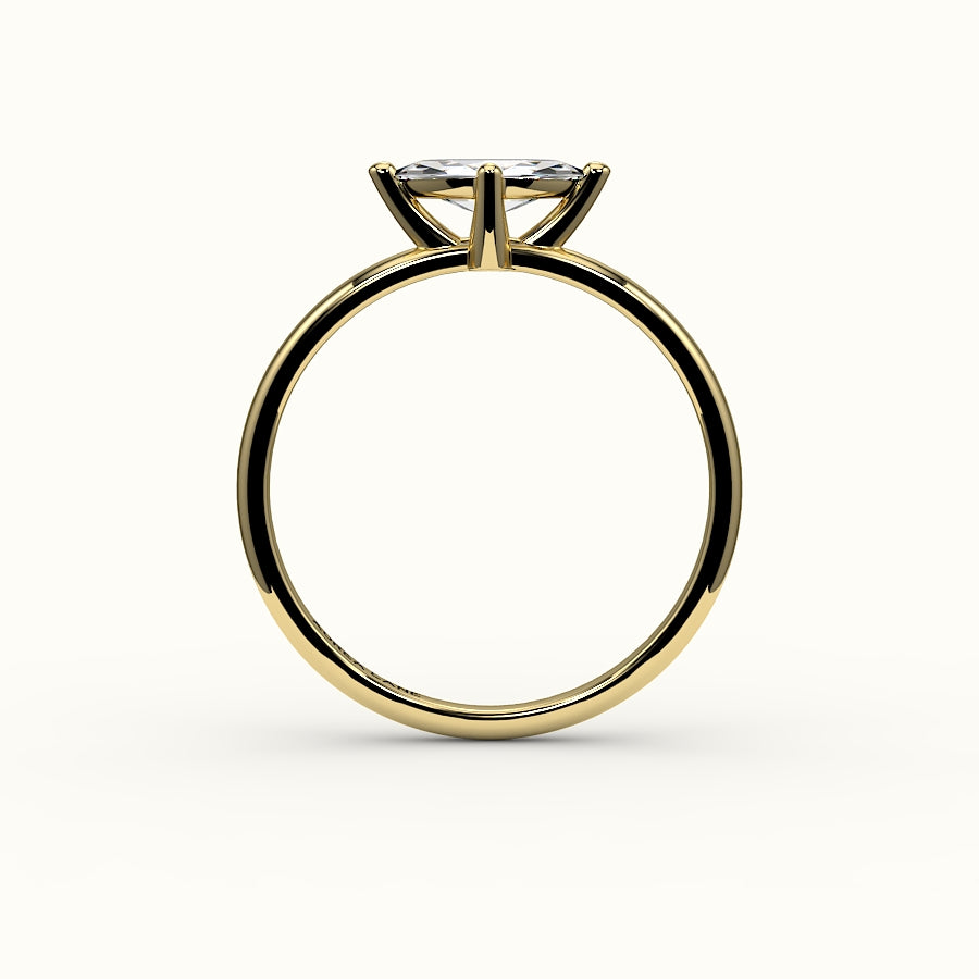 East-West Marquise Cut Solitaire Ring Setting