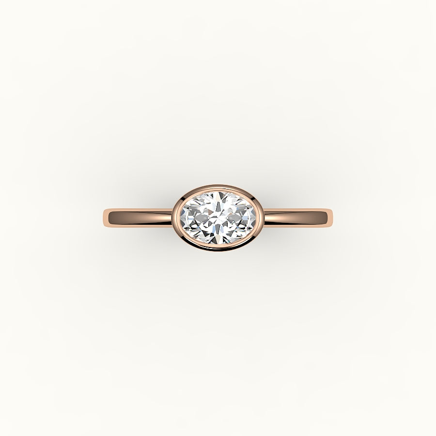 East-West Oval Bezel Ring Setting