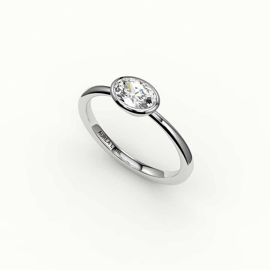 East-West Oval Bezel Ring Setting