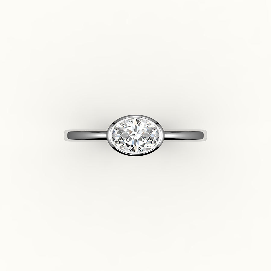 East-West Oval Bezel Ring Setting