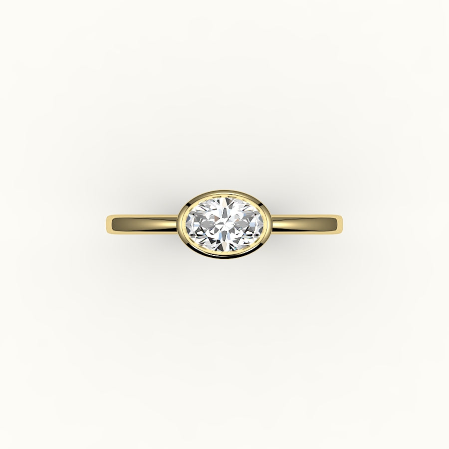 East-West Oval Bezel Ring Setting