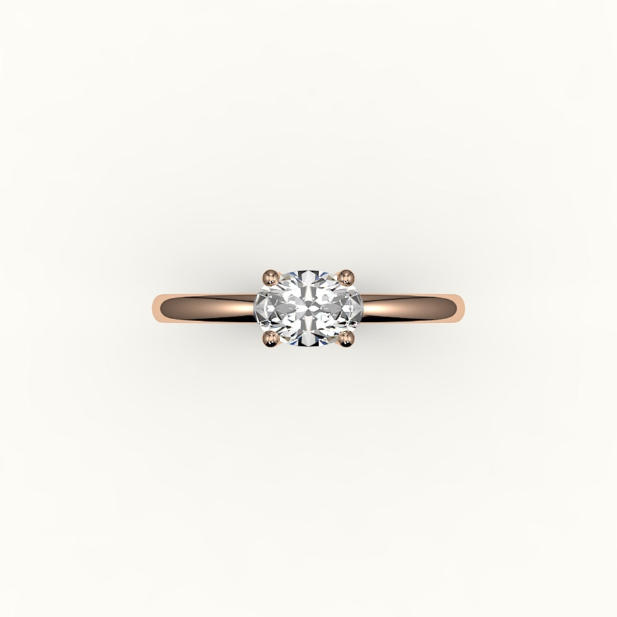East-West Oval Solitaire Ring Setting
