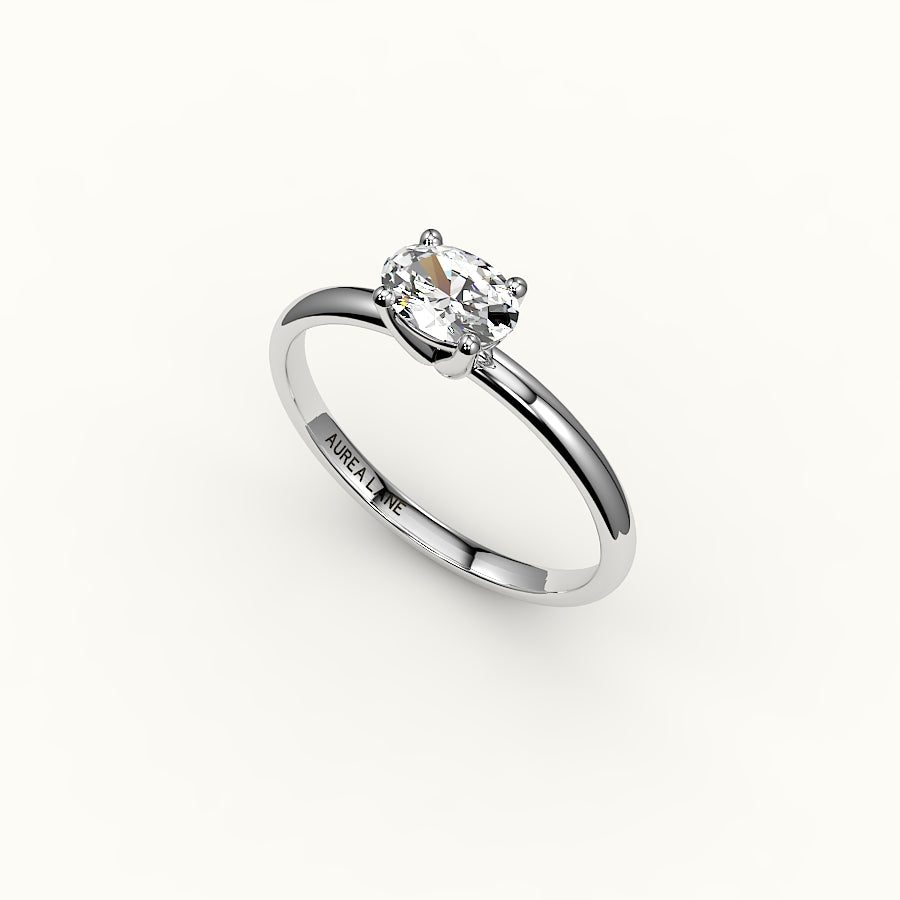 East-West Oval Solitaire Ring Setting