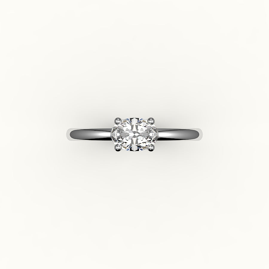 East-West Oval Solitaire Ring Setting