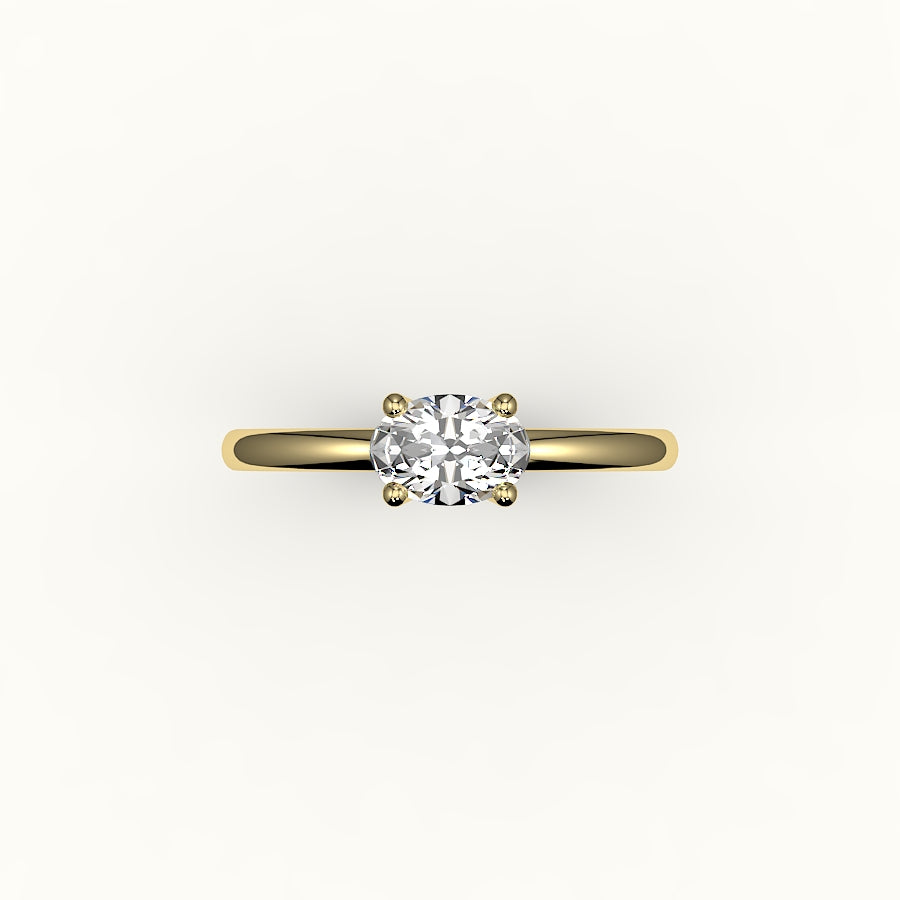 East-West Oval Solitaire Ring Setting