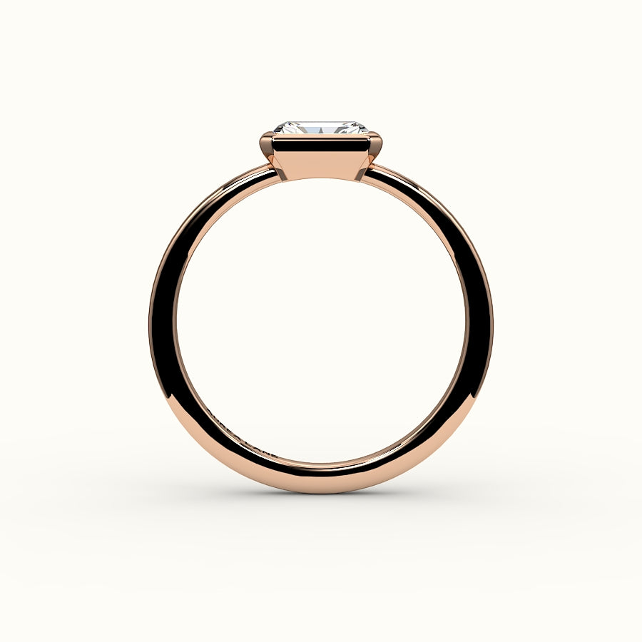 East-West Radiant Cut Bezel Ring Setting