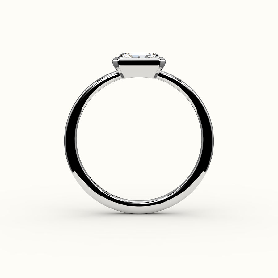 East-West Radiant Cut Bezel Ring Setting