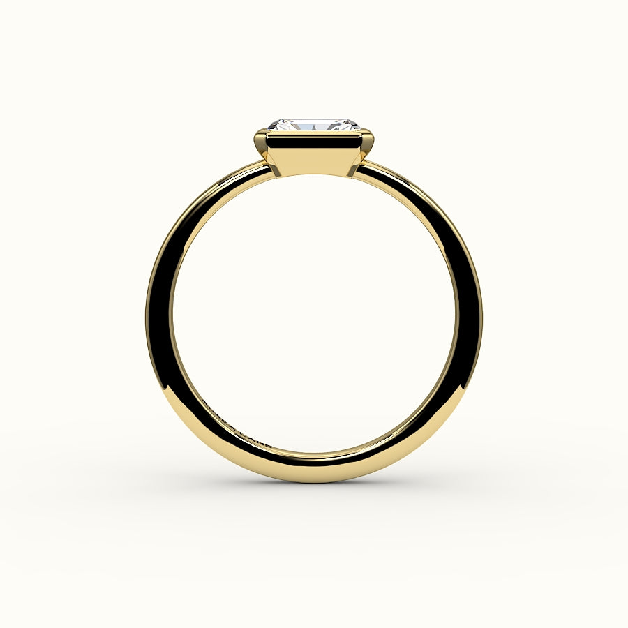 East-West Radiant Cut Bezel Ring Setting