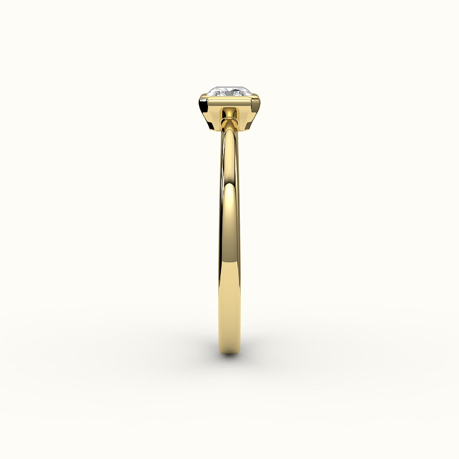 East-West Radiant Cut Bezel Ring Setting