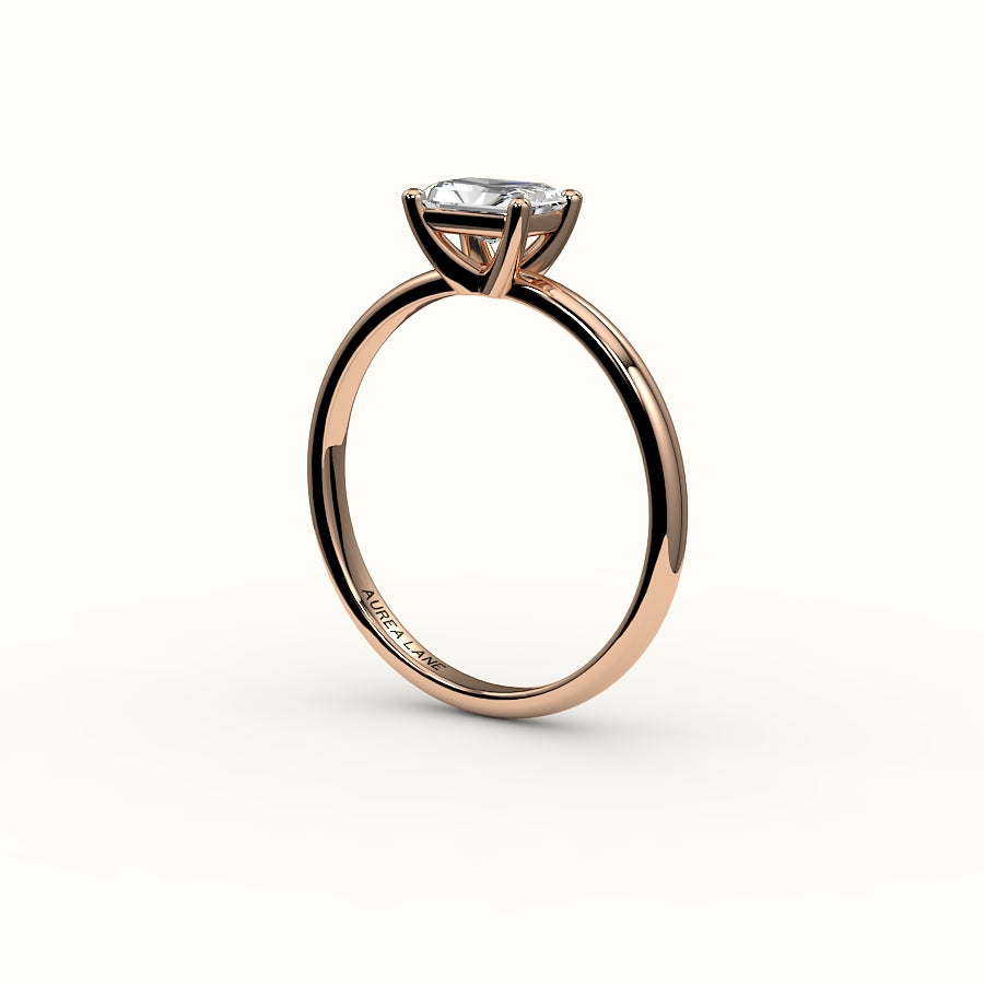 East-West Radiant Cut Solitaire Ring Setting