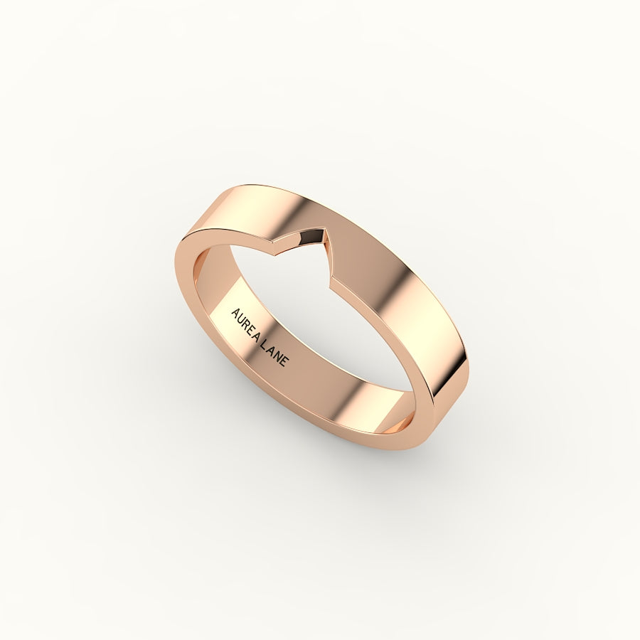 Classic Marquise Cut Carved Wedding Band