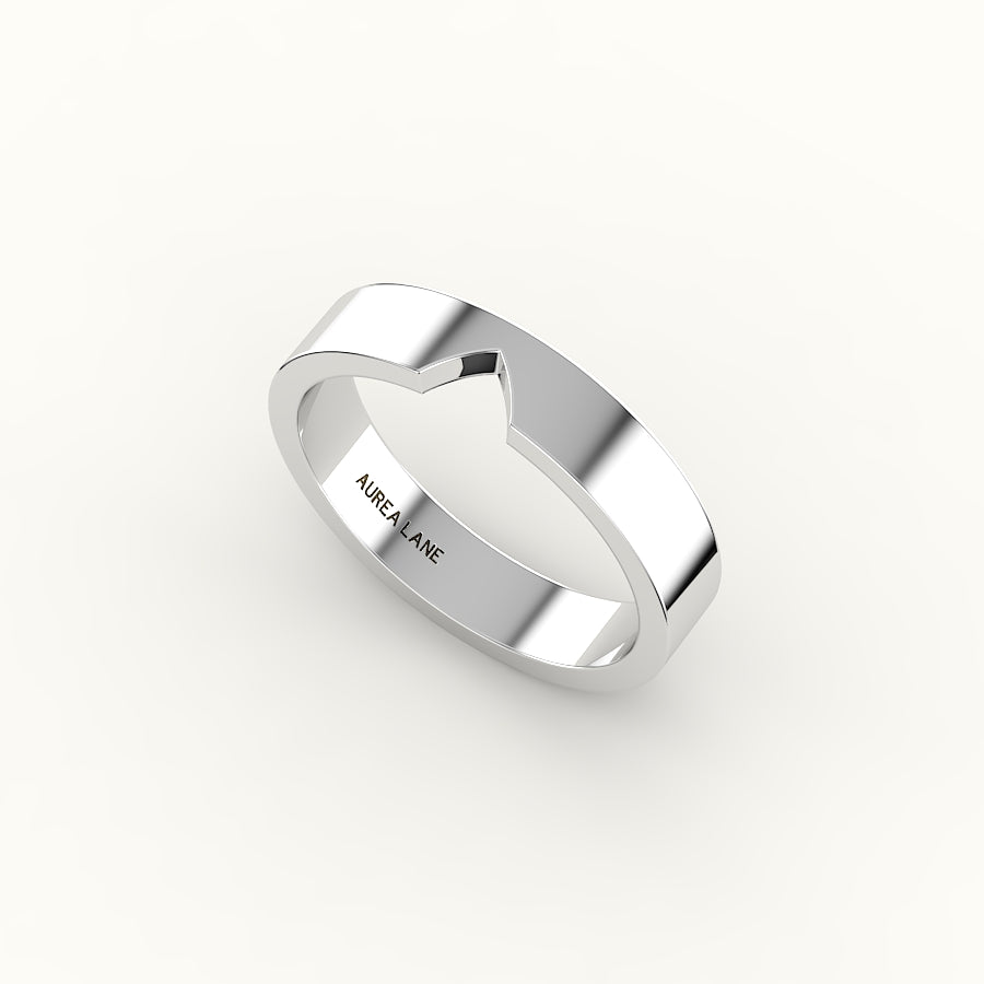 Classic Marquise Cut Carved Wedding Band
