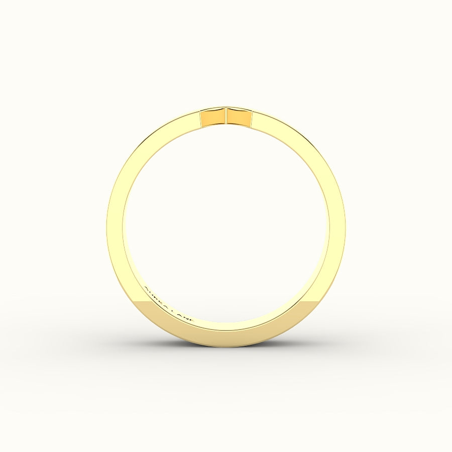 Classic Marquise Cut Carved Wedding Band
