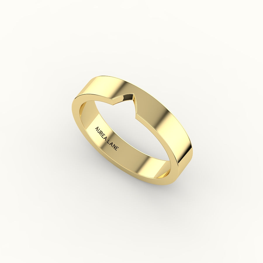 Classic Marquise Cut Carved Wedding Band