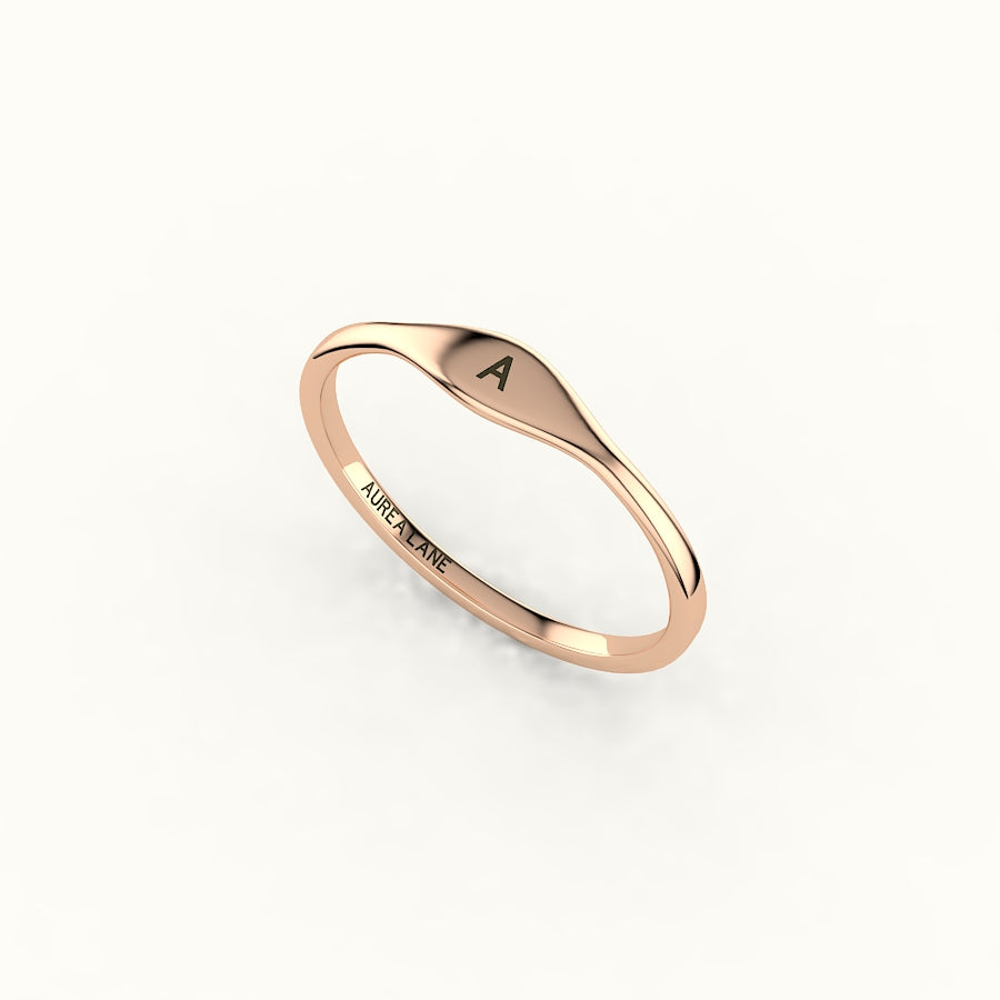 Modern Initial Signet Ring