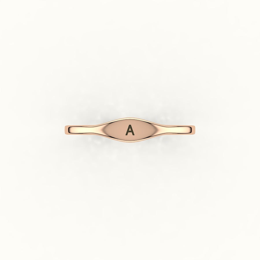 Modern Initial Signet Ring