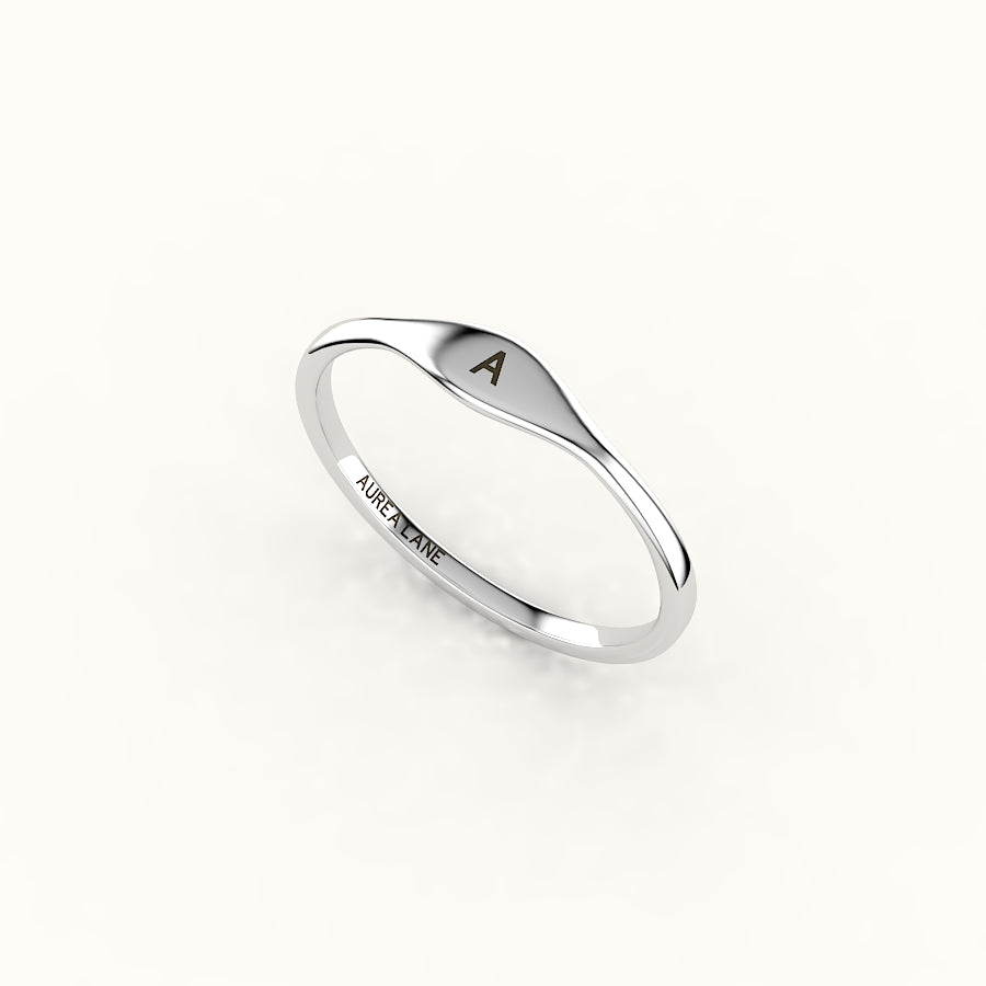 Modern Initial Signet Ring