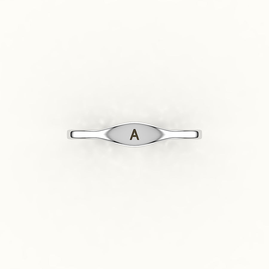 Modern Initial Signet Ring