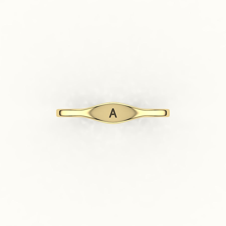 Modern Initial Signet Ring