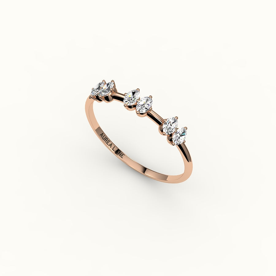 Skipped Oval Diamond Band