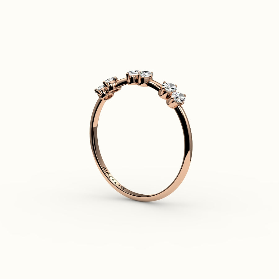 Skipped Oval Diamond Band