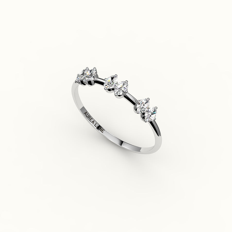 Skipped Oval Diamond Band