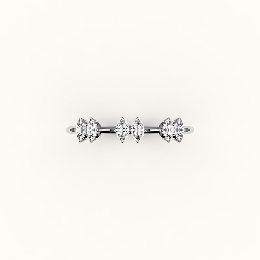 Skipped Oval Diamond Band