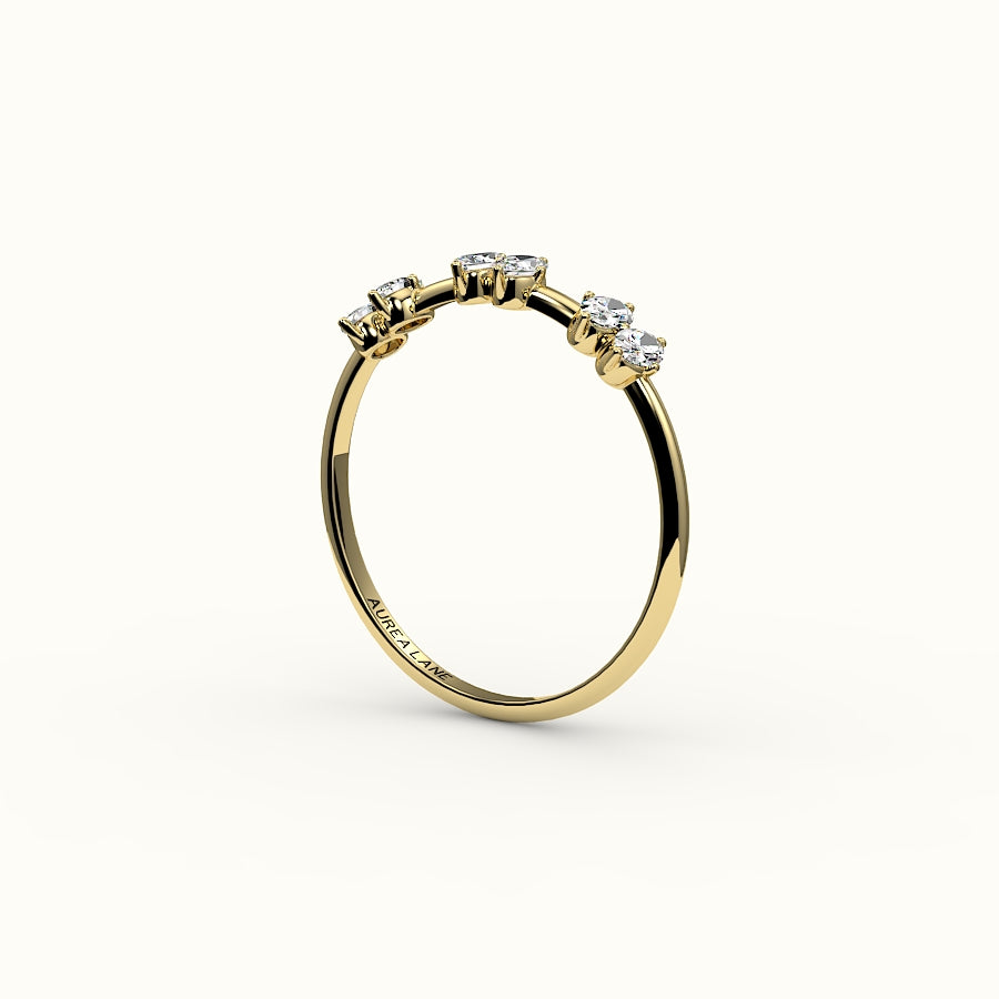 Skipped Oval Diamond Band