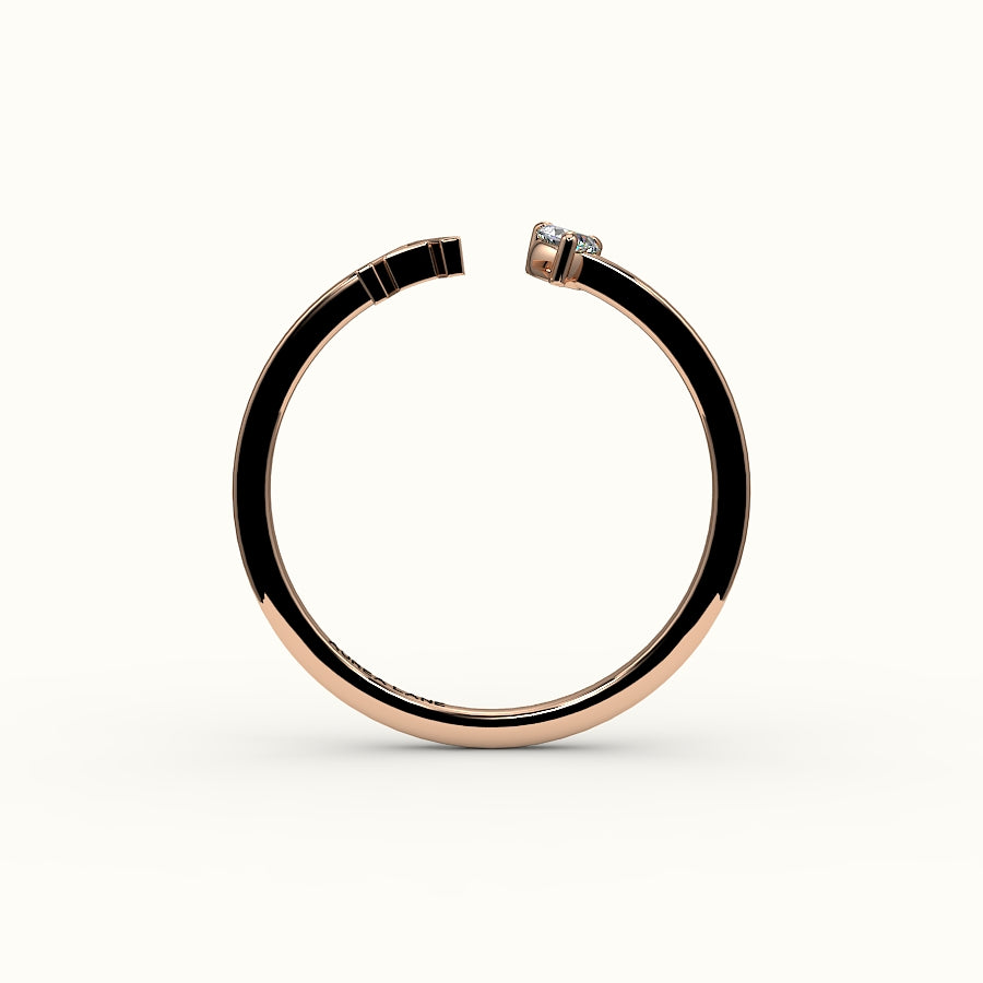 Heart Cut Initial and Diamond Ring