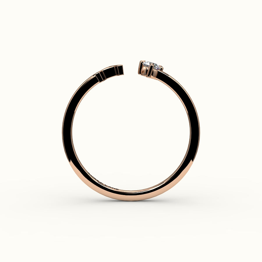 Round Cut Initial and Diamond Ring