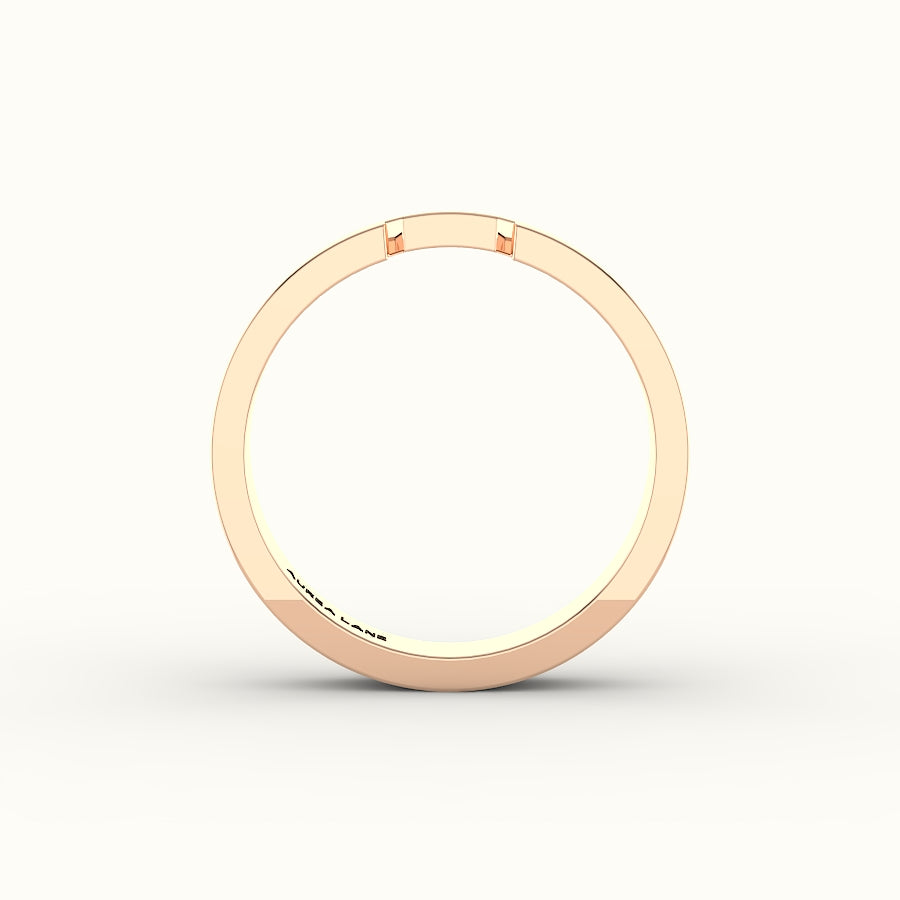 Classic Radiant or Emerald Cut Carved Wedding Band