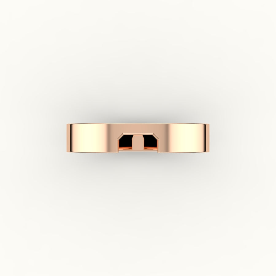 Classic Radiant or Emerald Cut Carved Wedding Band