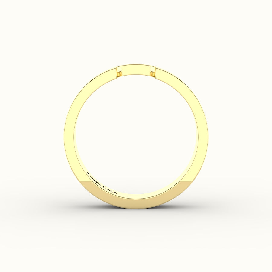 Classic Radiant or Emerald Cut Carved Wedding Band
