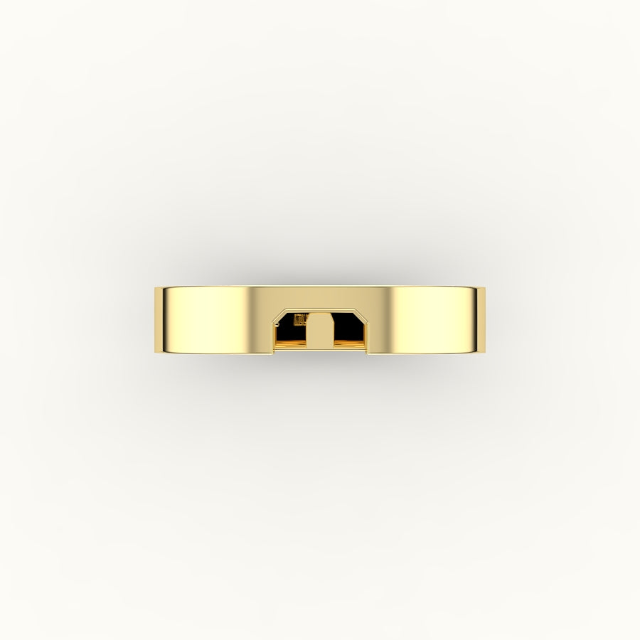 Classic Radiant or Emerald Cut Carved Wedding Band