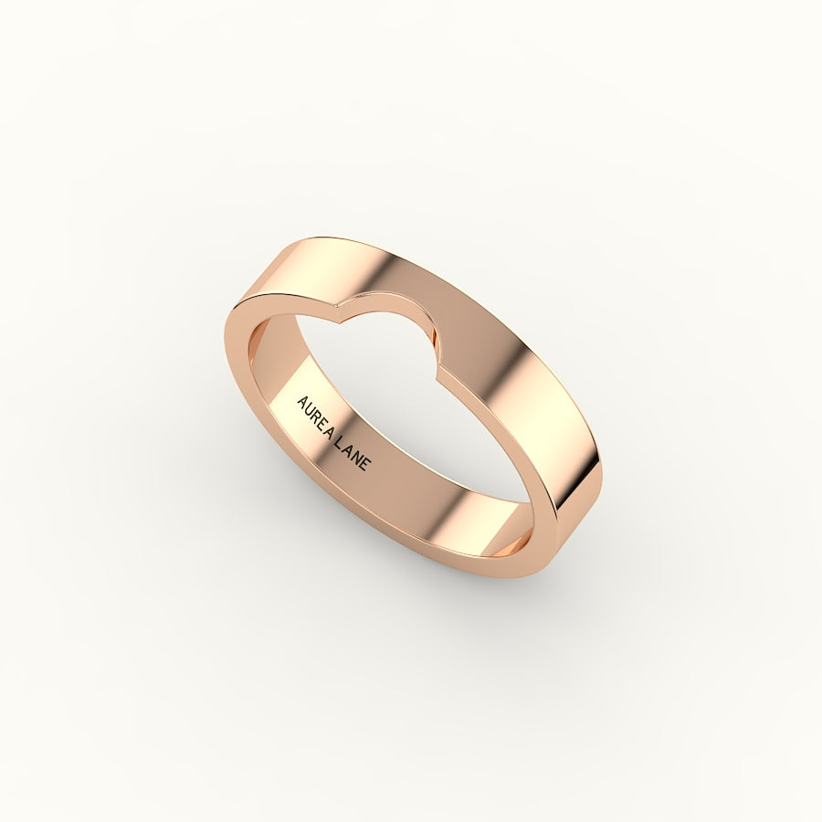 Classic Round Cut Carved Wedding Band